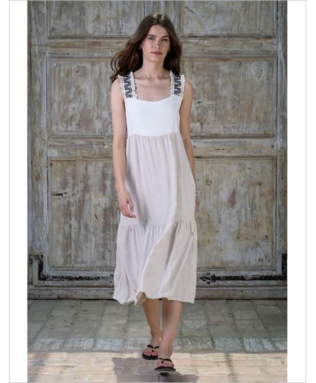 Vestido tirante crudo HONGO