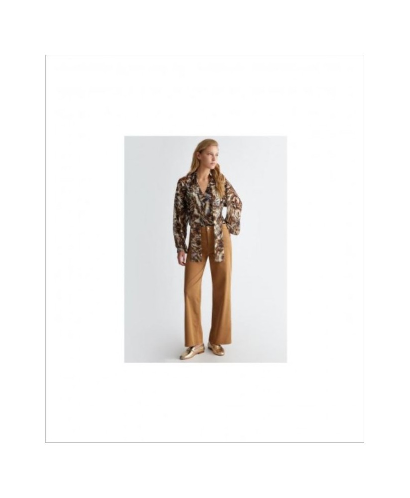 Pantalón camel tobillero bolsillo plastrón strass LIU JO