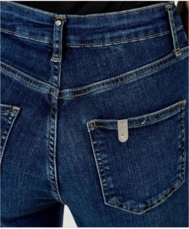 Pantalón vaquero recto cinturón tachuelas LIU JO