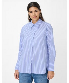 Camisa oversize azul raya blanca strass BRAX
