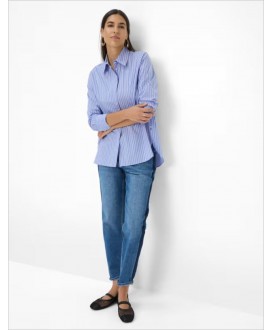 Camisa oversize azul raya blanca strass BRAX