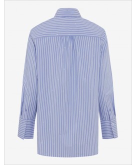 Camisa oversize azul raya blanca strass BRAX