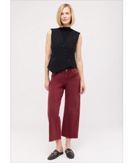 Pantalón culotte granate desflecado Linn Fringe ANGELS