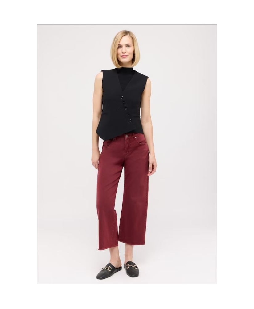 Pantalón culotte granate desflecado Linn Fringe ANGELS