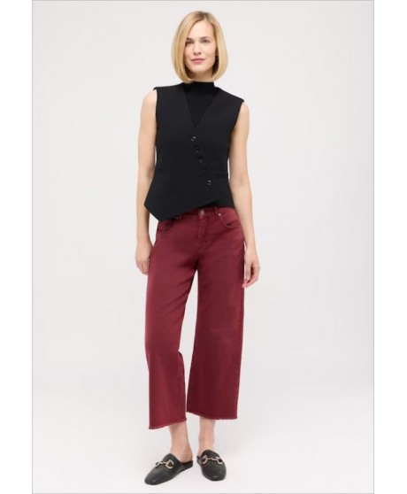 Pantalón culotte granate desflecado Linn Fringe ANGELS