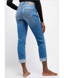Pantalón vaquero azul recto dobladillo Darleen Crop ANGELS
