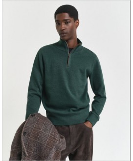 Sudadera con media cremallera  verde GANT