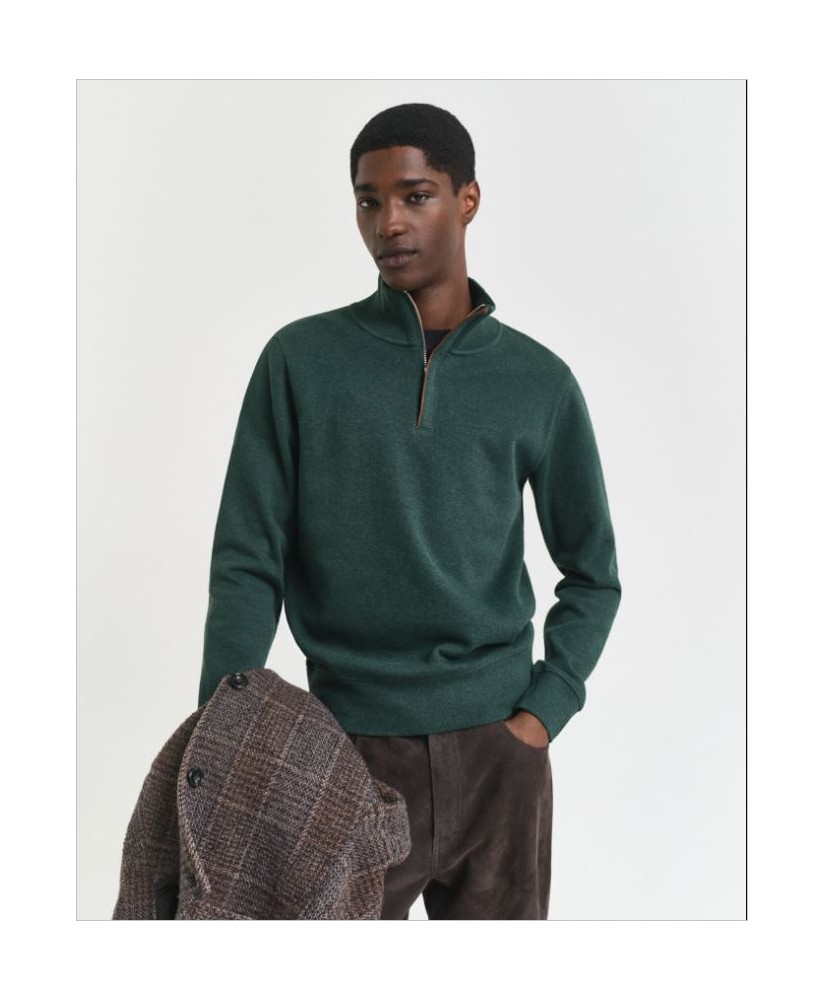 Sudadera con media cremallera  verde GANT
