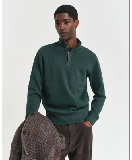 Sudadera con media cremallera  verde GANT