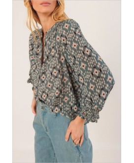 Camisa estampado azul azafata INDI&COLD