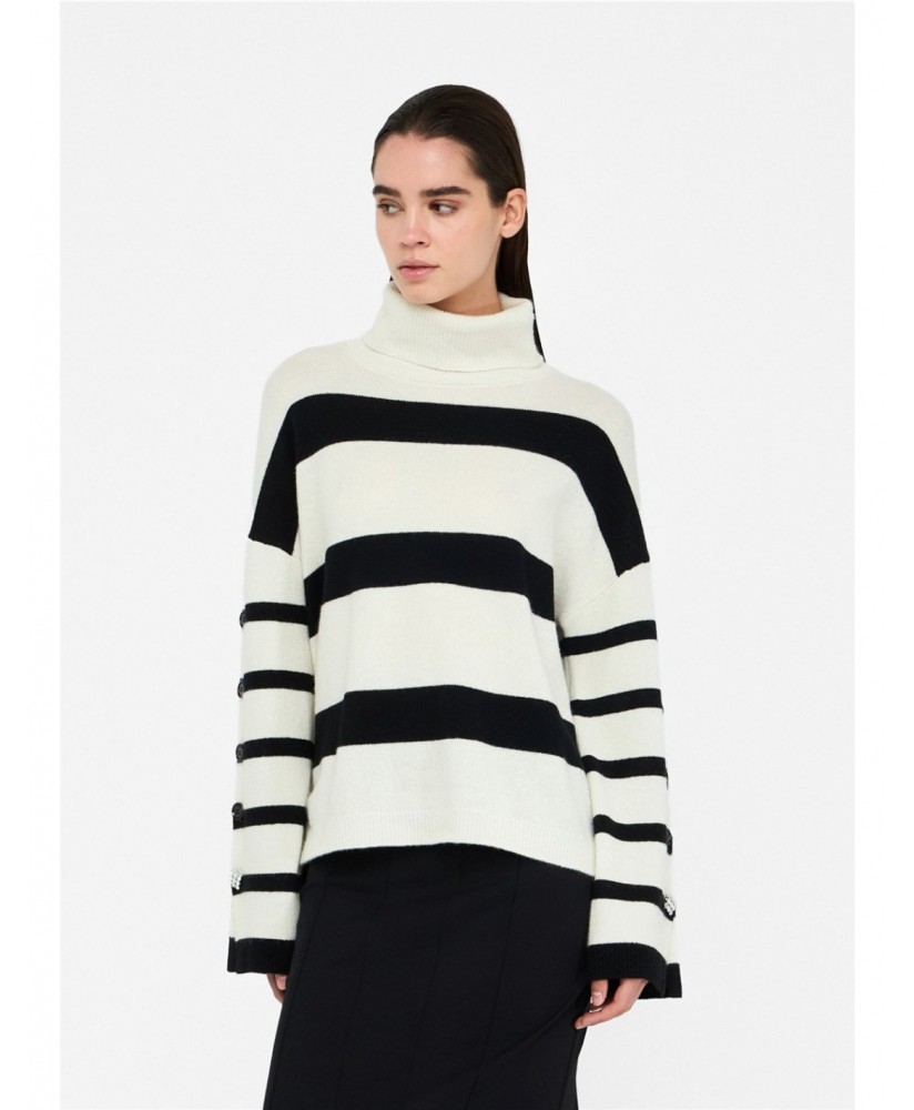 Jersey cisne rayas blanco/negro botones LIU JO