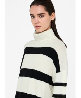 Jersey cisne rayas blanco/negro botones LIU JO