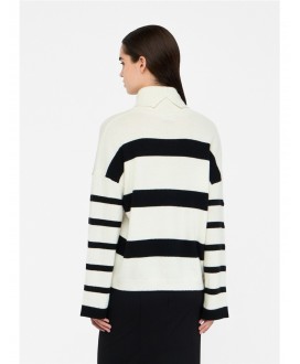 Jersey cisne rayas blanco/negro botones LIU JO
