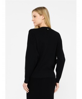 Jersey pico negro aberturas hombro pedrería LIU JO