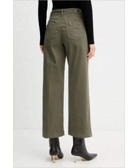 Pantalón caqui tobillero campana cinturón cadena LIU JO