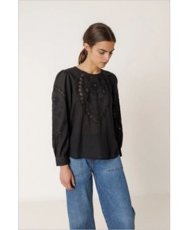 Blusa bordado romántico negra INDI&COLD
