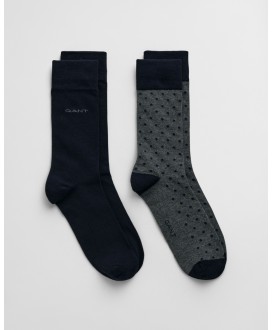 Pack calcetines marino liso y gris lunar marino GANT