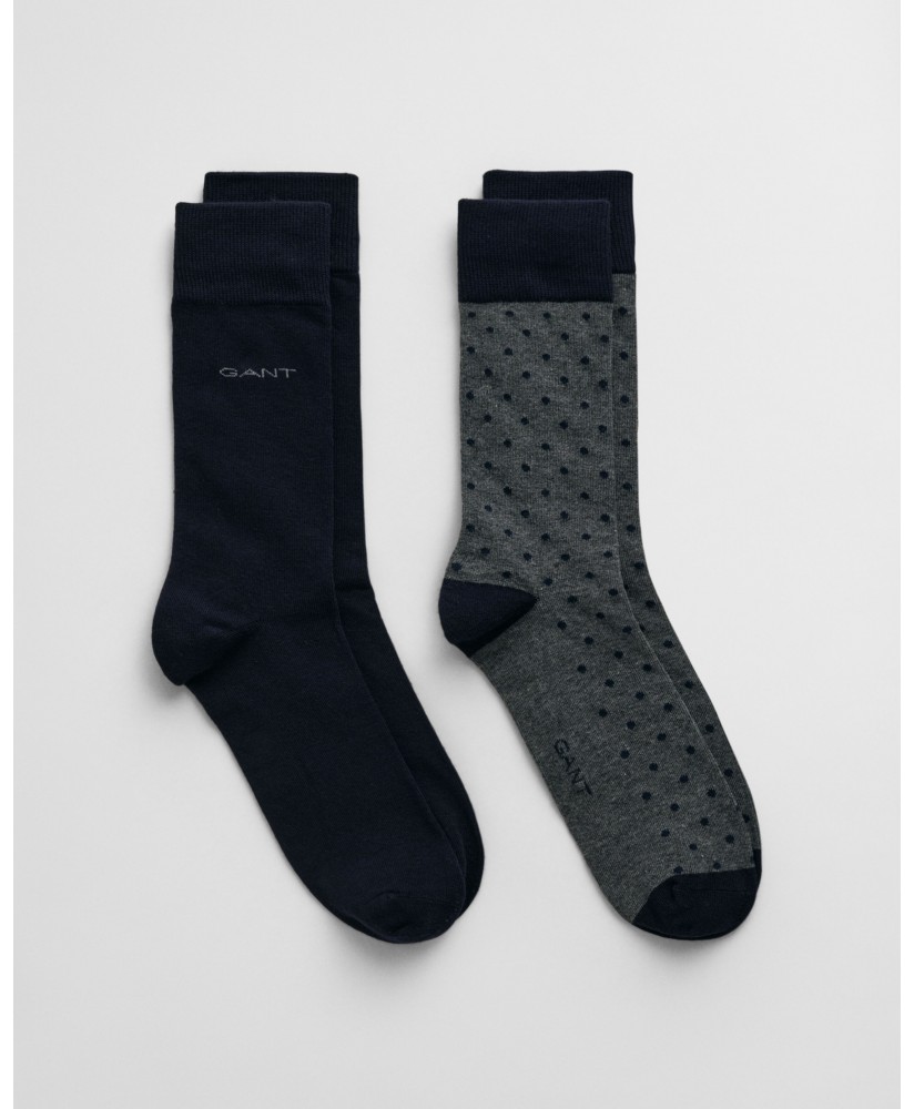 Pack calcetines marino liso y gris lunar marino GANT