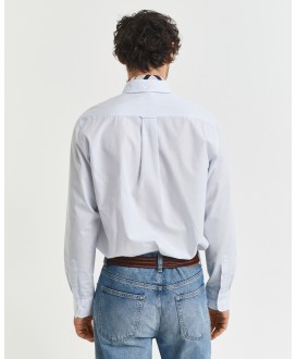 Camisa popelina azul raya fina regular fit GANT