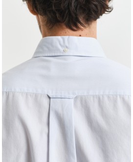 Camisa popelina azul raya fina regular fit GANT