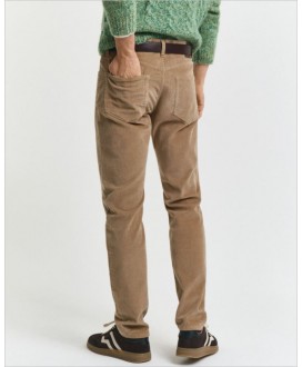 Pantalón slim fit pana camel GANT