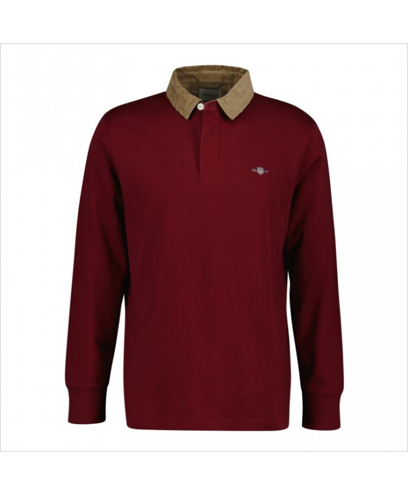 Polo granate cuello pana camel GANT