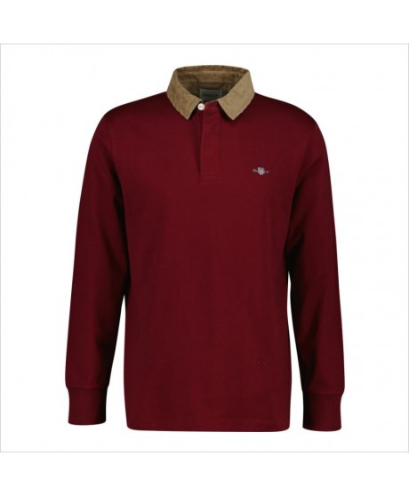 Polo granate cuello pana camel GANT