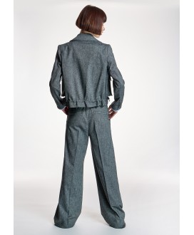 Pantalón gris doble cintura ALBA CONDE