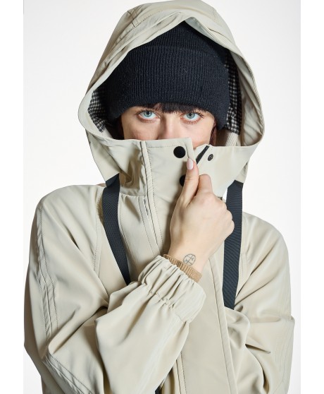 Parka beige con bolsillos y capucha ALBA CONDE