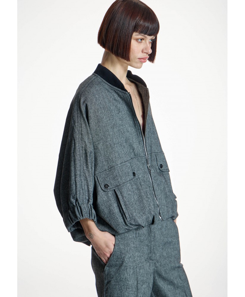 Bomber gris oversize ALBA CONDE