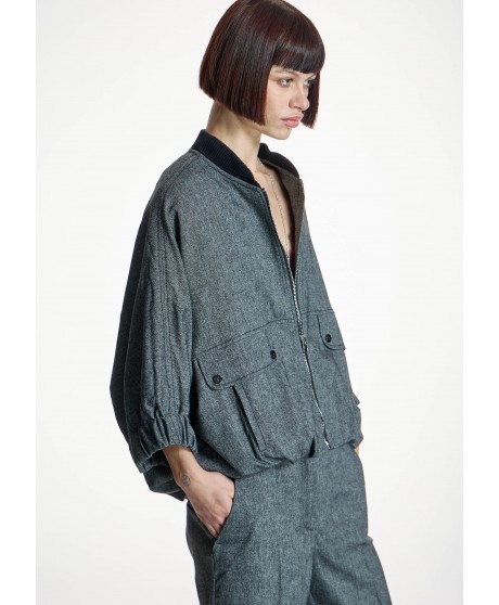 Bomber gris oversize ALBA CONDE