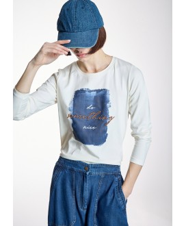 Camiseta camel print azul ALBA CONDE