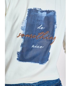 Camiseta camel print azul ALBA CONDE