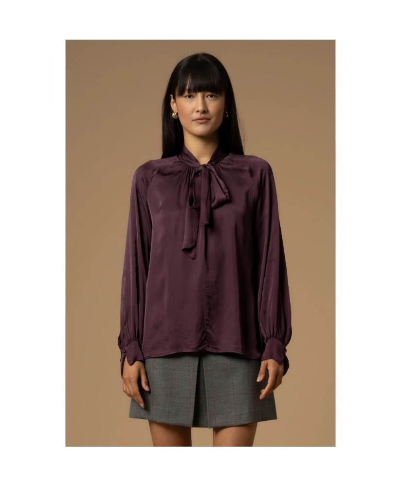 Blusa burdeos lazo grande KOCCA
