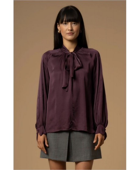 Blusa burdeos lazo grande KOCCA