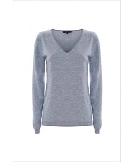 Jersey pico básico gris lurex plata KOCCA