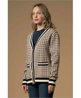 Chaqueta punto pata gallo botón dorado KOCCA