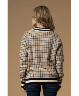 Chaqueta punto pata gallo botón dorado KOCCA