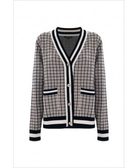 Chaqueta punto pata gallo botón dorado KOCCA