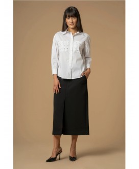 Camisa blanca bolsillos pedrería KOCCA