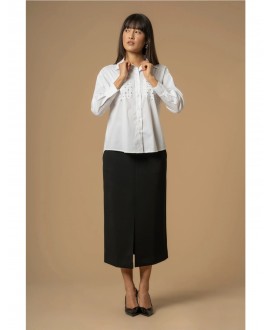 Camisa blanca bolsillos pedrería KOCCA