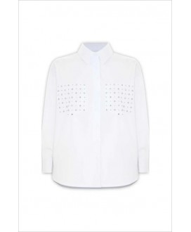 Camisa blanca bolsillos pedrería KOCCA