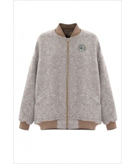 Chaqueta bomber jaspeada broche KOCCA