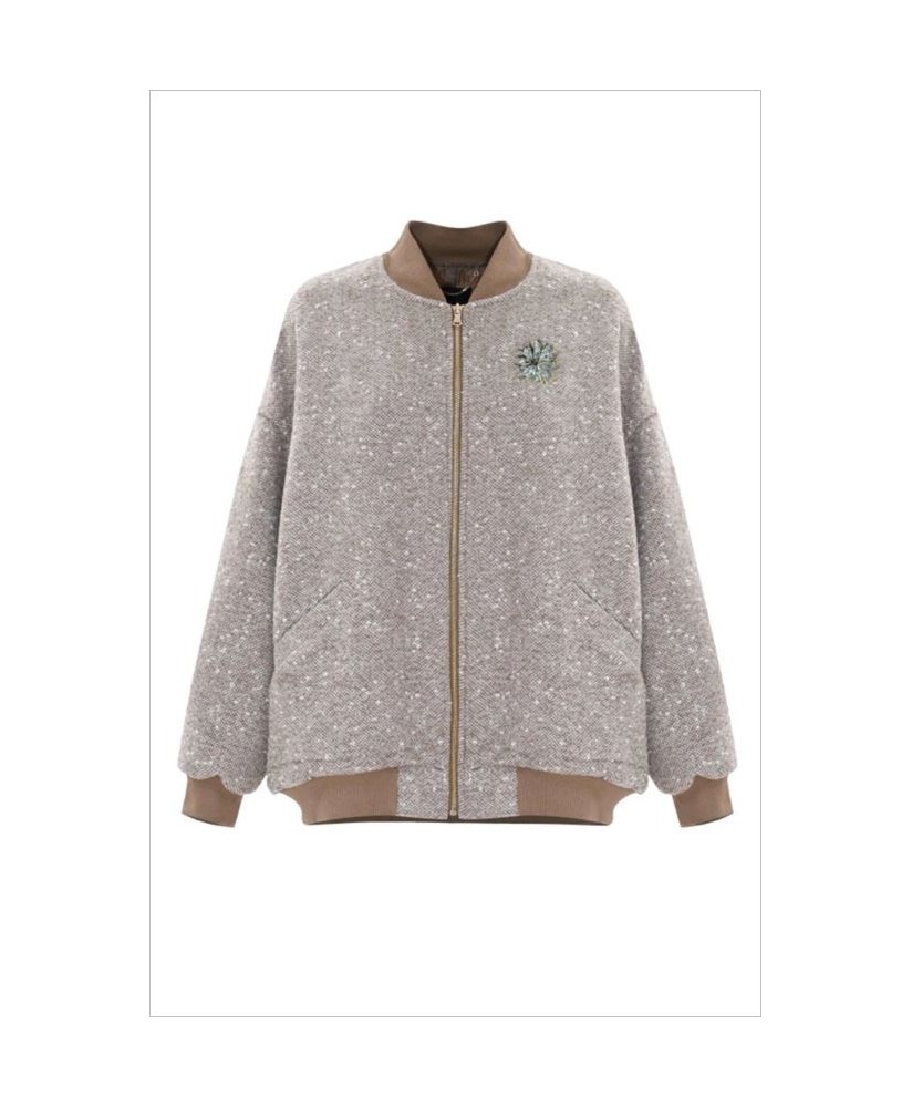 Chaqueta bomber jaspeada broche KOCCA