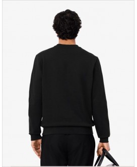 Sudadera felpa ribete logotipo negra LACOSTE