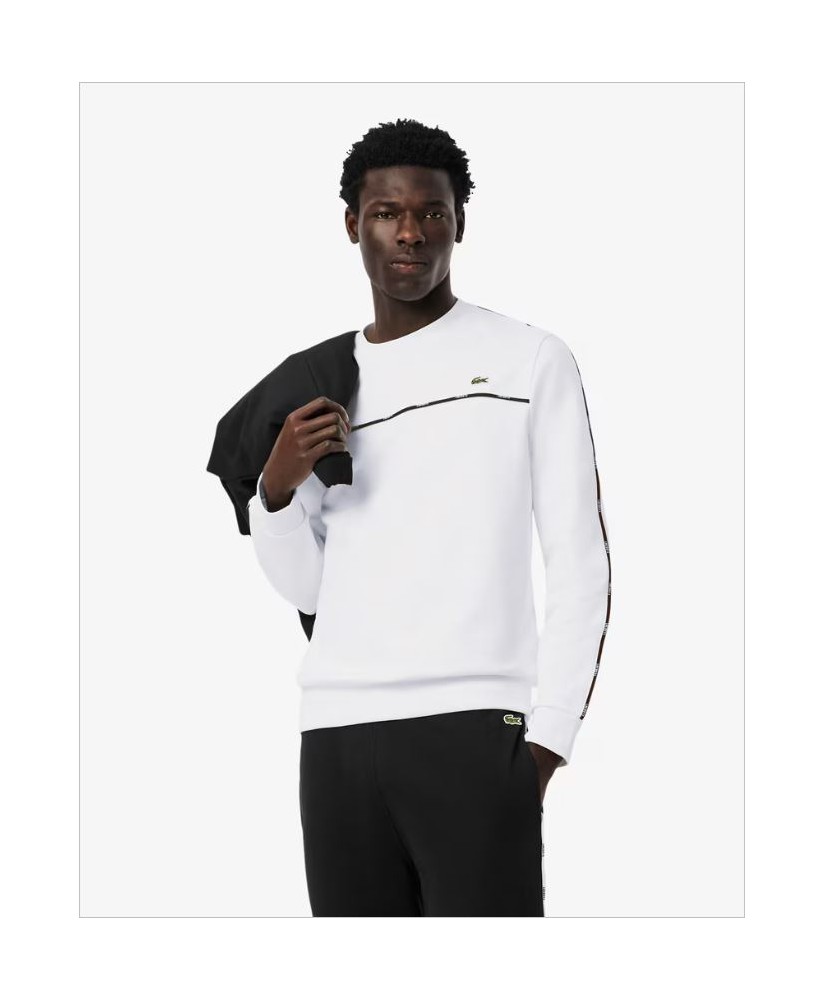 Sudadera felpa ribete logotipo blancaLACOSTE
