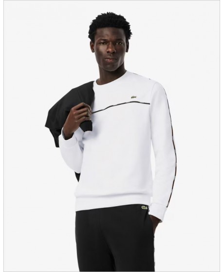 Sudadera felpa ribete logotipo blancaLACOSTE