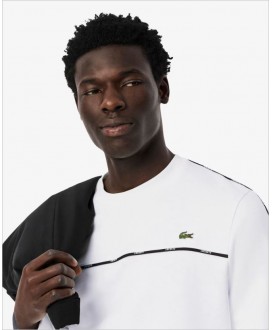 Sudadera felpa ribete logotipo blancaLACOSTE