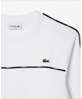 Sudadera felpa ribete logotipo blancaLACOSTE
