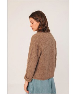 Chaqueta punto camel bolsillos plastrón INDI&COLD